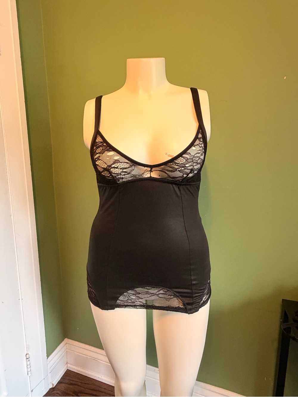 Black Lace Trim Chemise Slip - Women Intimates